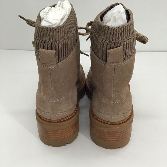 Arezzo Madelyn Suede Leather Lug Sole Ankle Lace-Up Boot Casual Tan NWT Size 7.5 - Picture 5 of 13